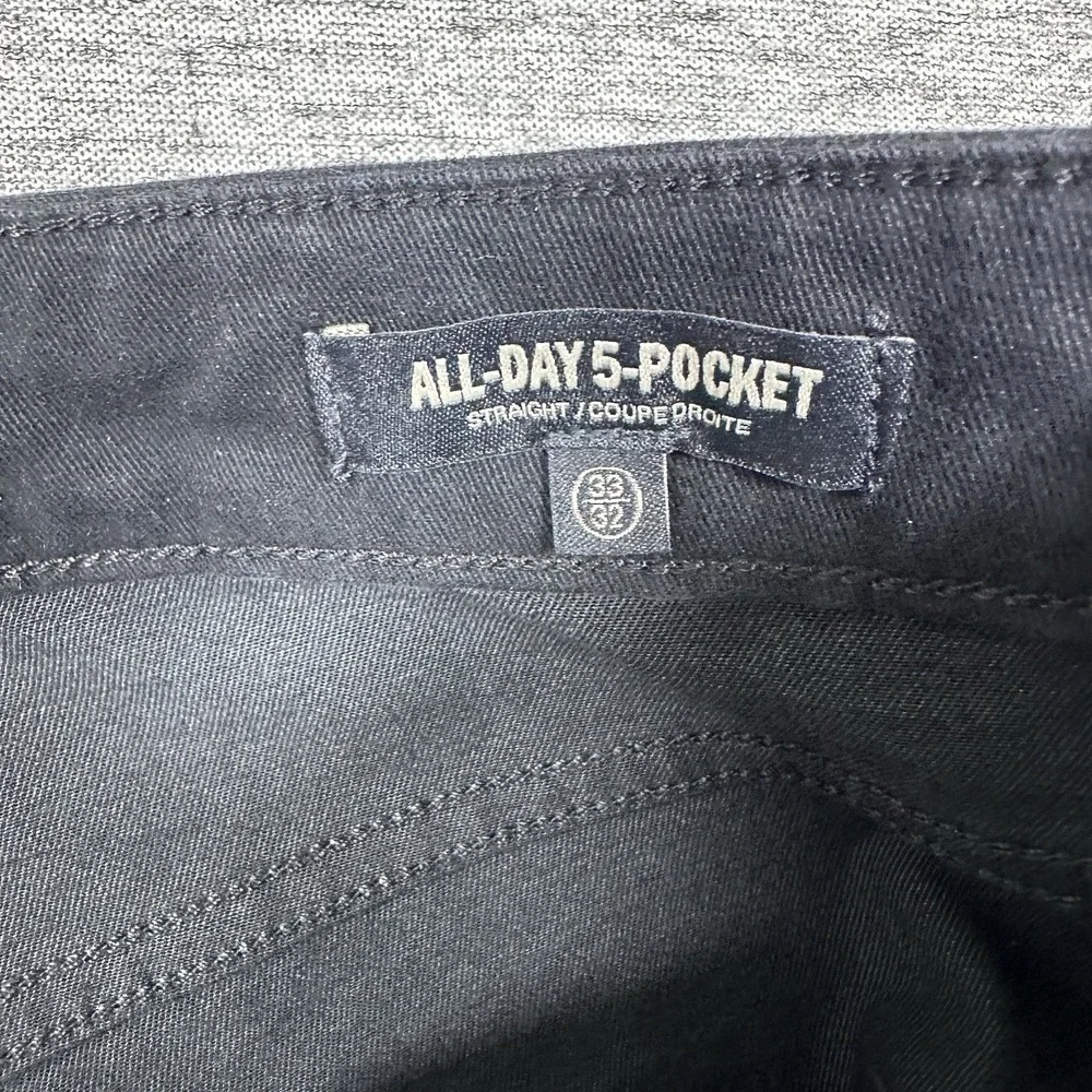 Dockers Pants Mens 33x32 Black All-Day 5-Pocket Straight Stretch City Tech